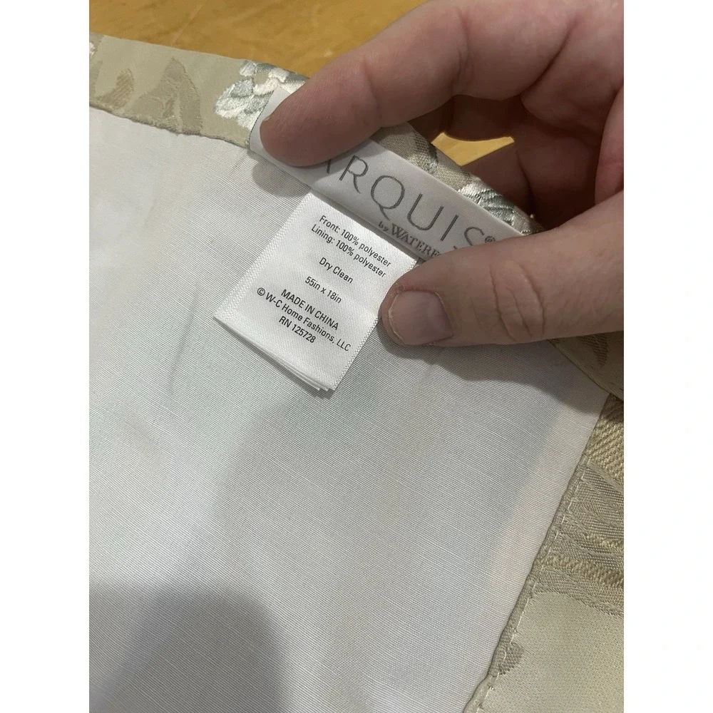 Marquis Waterford‎ Brona Blue Valance Floral Shiny Yellow Taupe 55x18